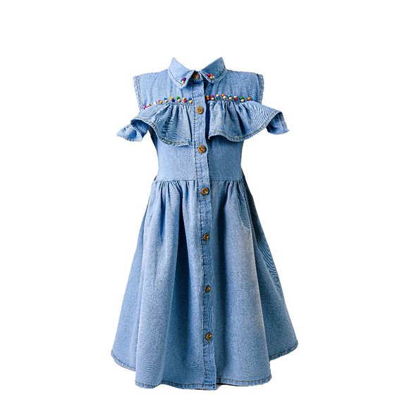 Denim Casual Dress for Girls - Picture 2 of 3